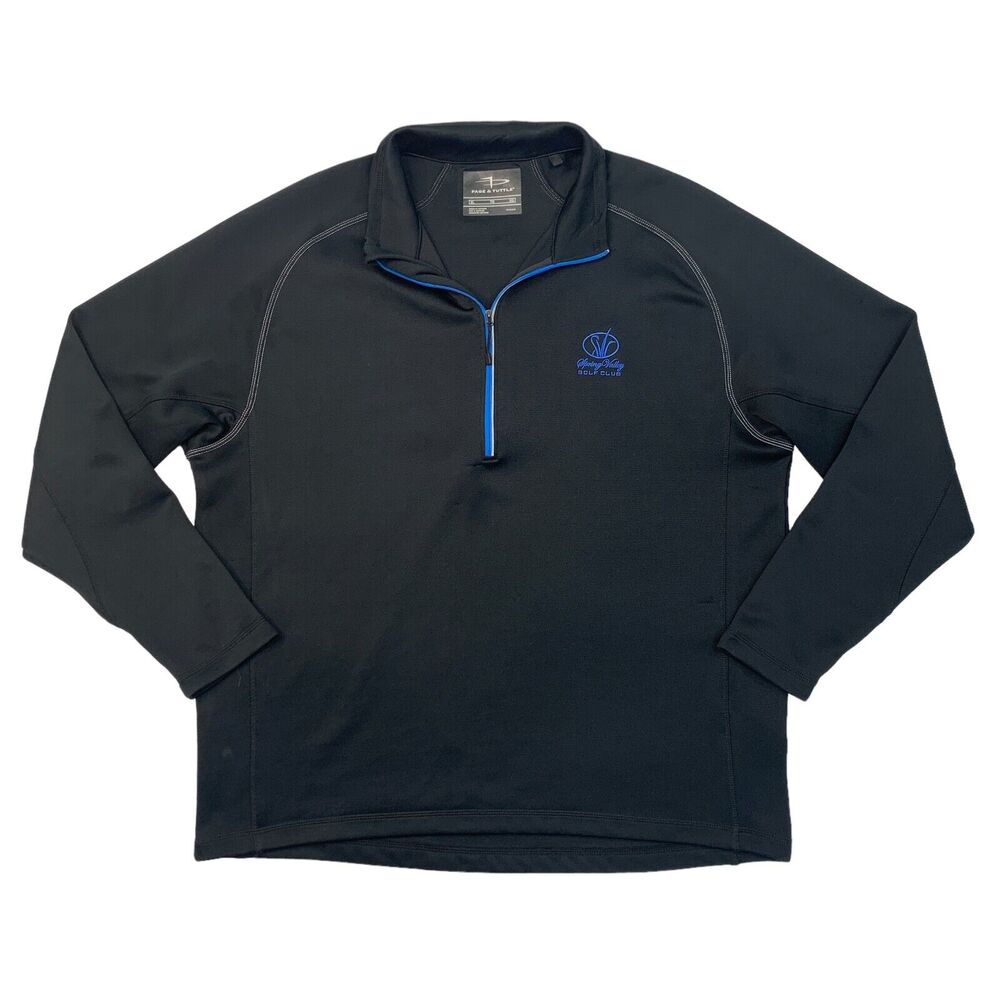 Page & Tuttle Golf Sweatshirt Men XL Extra Large Black 1/2 Zip Pullover Cover Up